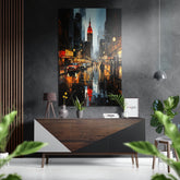 City at Night Brushed Aluminum Dibond Wall Art.